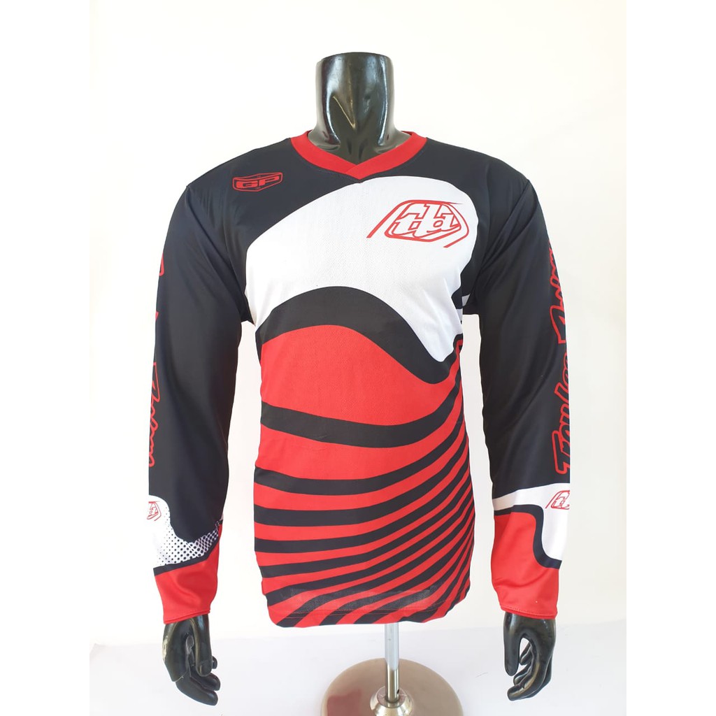 baju jersey sepeda gunung baju kaos motor cross  tld merah 