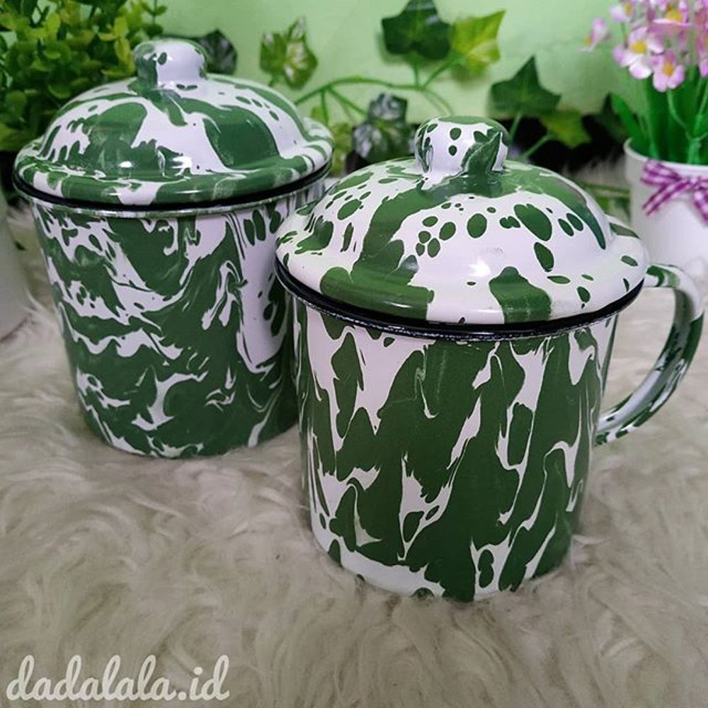 Mug Blirik 2 Ukuran Besar dan Kecil, Bahan Enamel Berkualitas Terbaik