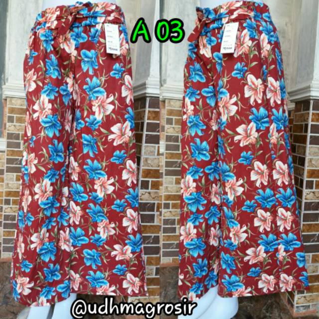 KULOT KATUN STRETCH MOTIF / celana kulot katun motif best seller