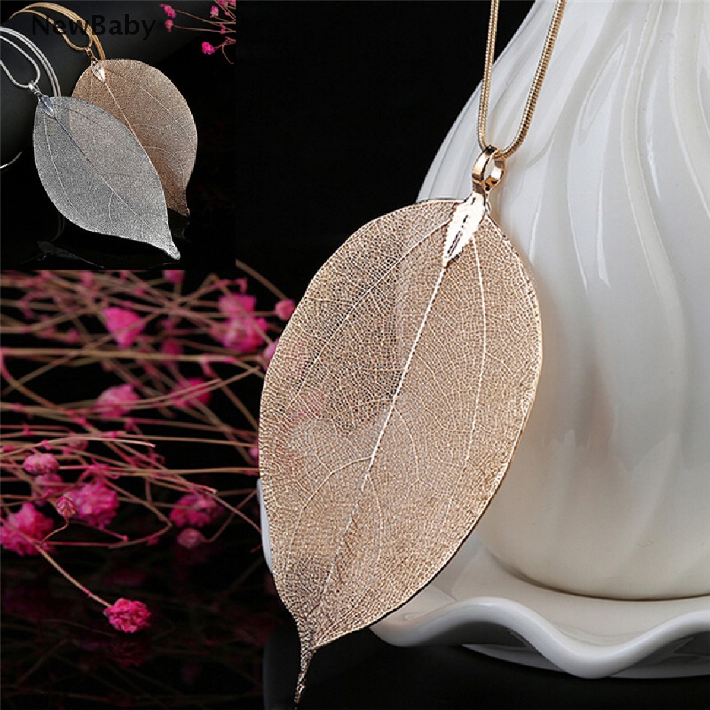NewBaby Unique Women Fashion Jewelry Simple Leaf Sweater Pendant Long Chain Necklace ID