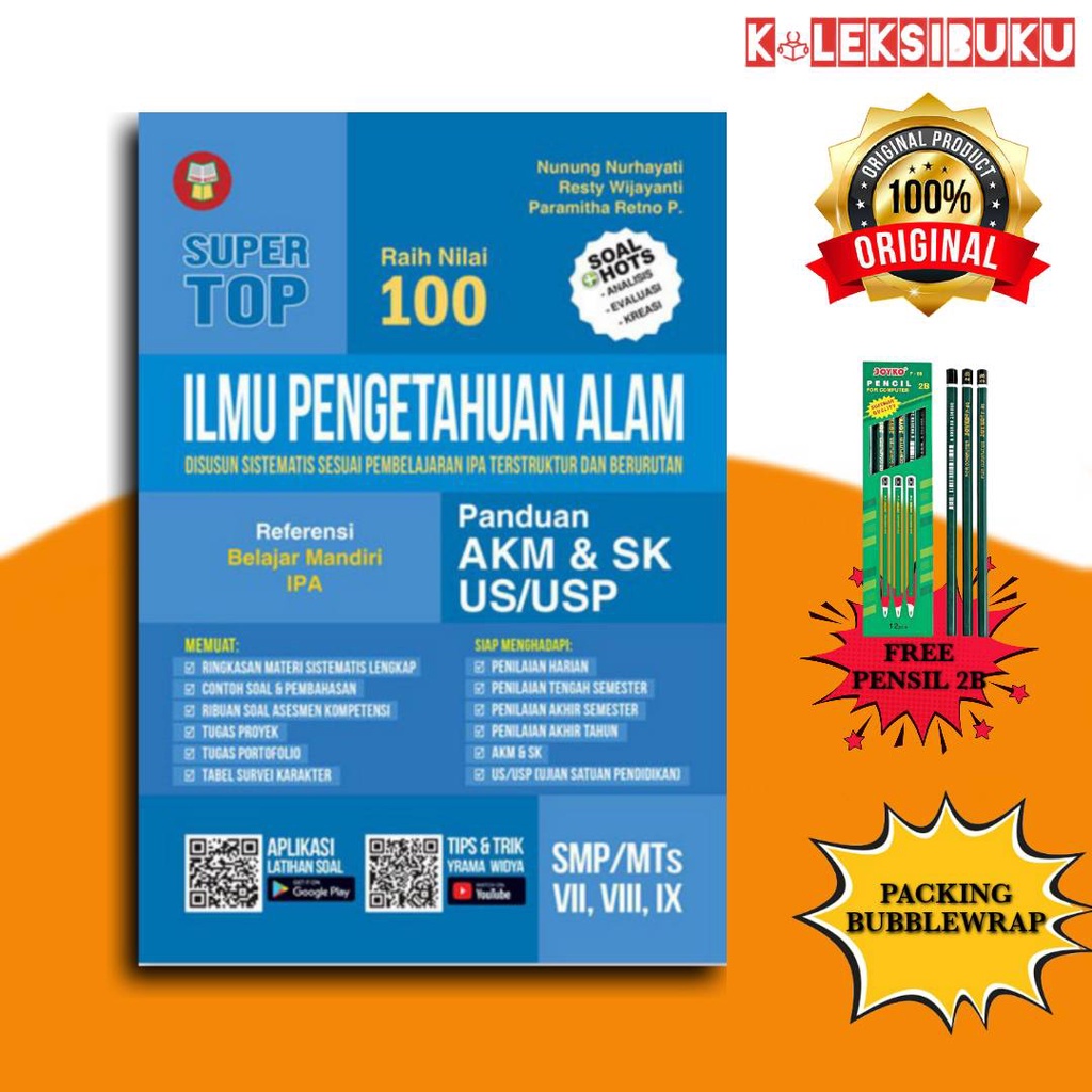 Bank Soal SMP AKM/ Super TOP Raih Nilai 100/ Panduan AKM & SK US USP Matematika/IPA/BAHASA INDONESIA/BAHASA INGGRIS-IPA