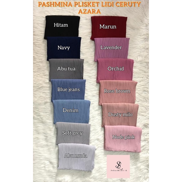 PREMIUM PASHMINA PRISKET Lidi  AZARA Ceruty Pasmina Plisket Full Ceruti 90x180 cm Cantik Kekinian-4