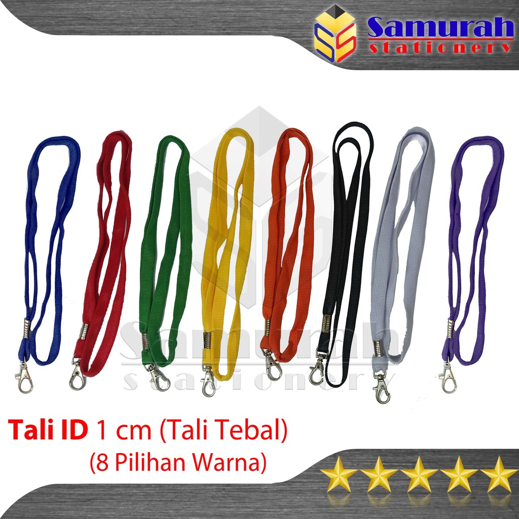 

Tali ID Card 1 cm Model Kait Besi / bahan Tali Sepatu Tebal ada 8 warna / Gantung Leher Per Pcs