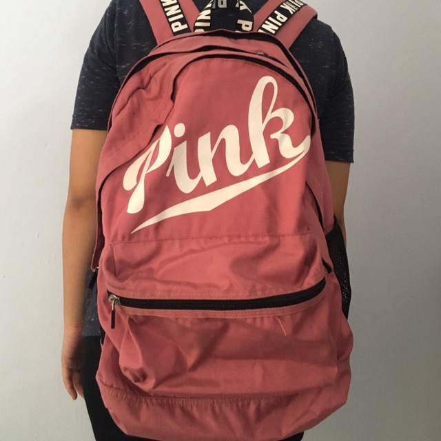 Tas Ransel Victoria Secret Pink Backpack Campus ORIGINAL 100%