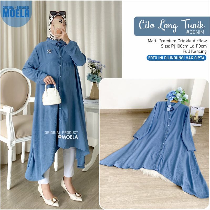 Cilo BAJU SYARI Long Tunik dress wanita Fashion syari Moela
