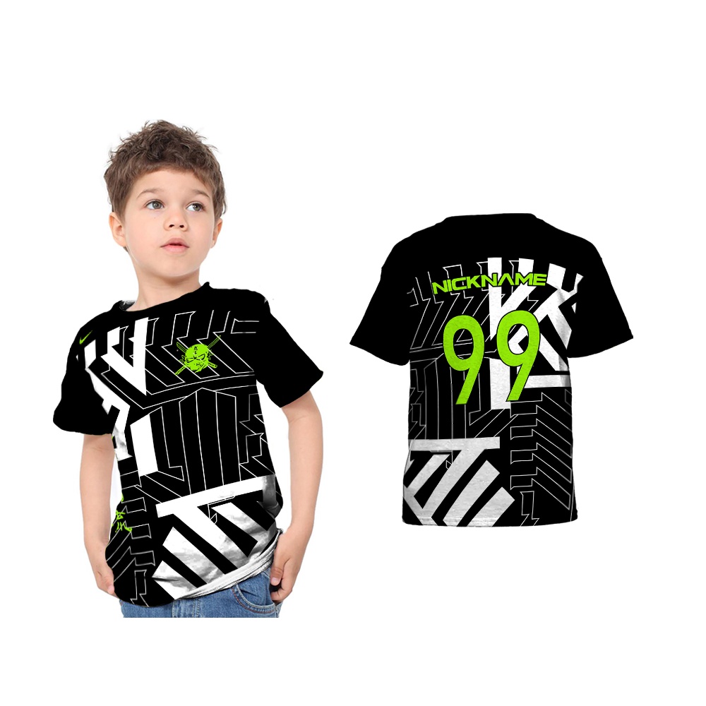 Jersey Futsal Anak Anak Cewe Cowo Full Printing Free Custom Nama - Tshirt Kaos Baju Jersey Futsal An