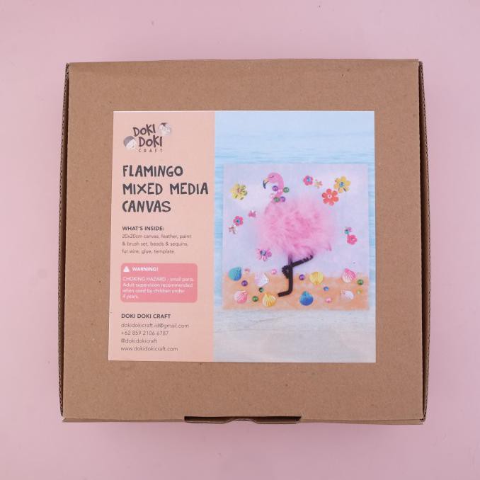 

Flamingo Mixed Media Canvas Craft Kit - Doki Doki Kids Activity Fun