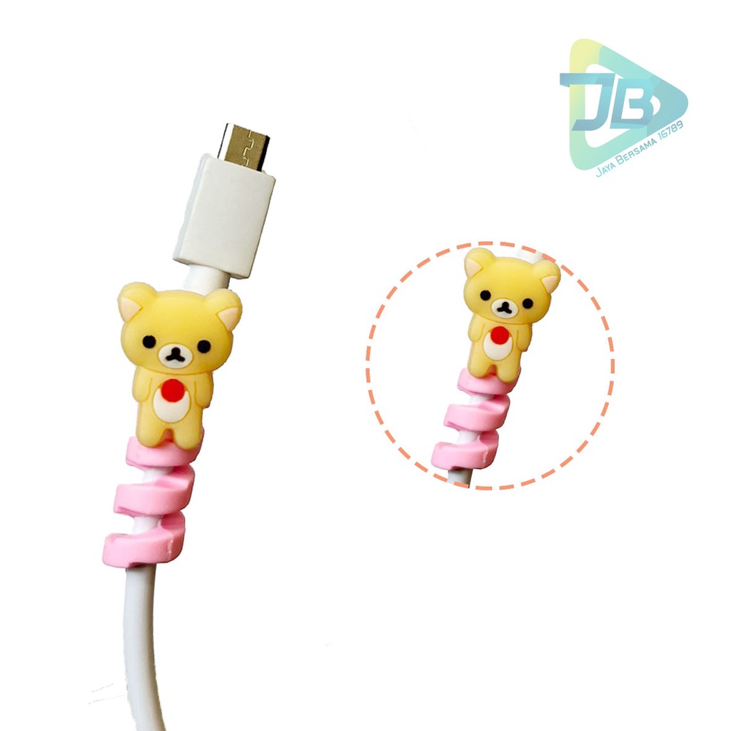 cable saver twist cable protector spiral pelindung ujung kabel karakter android iphone JB5577