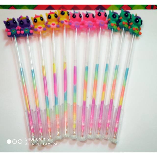 

Pulpen Gel Warna Warni Pelangi Motif Karakter Baby Ponny