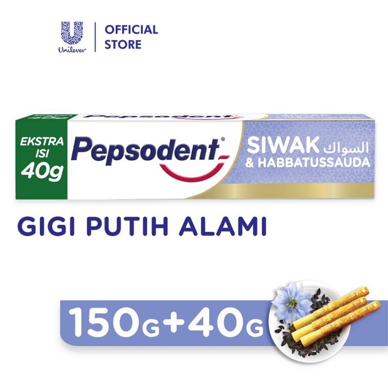 Pepsodent action 123 siwak dan habbatusauda pasta gigi halal 190 gram