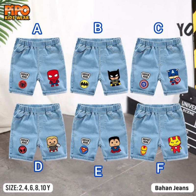 LAST STOK‼️ PIPO KIDSWEAR SHORT JEANS  WASHING 8 OZ CELANA PENDEK ANAK SIZE 2-10T