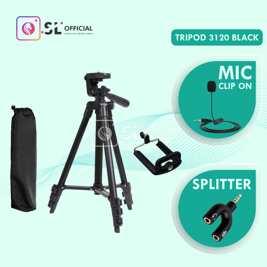 Tripod HP dan Kamera Universal + Free Holder U dan Tas Tripod Dudukan Kamera