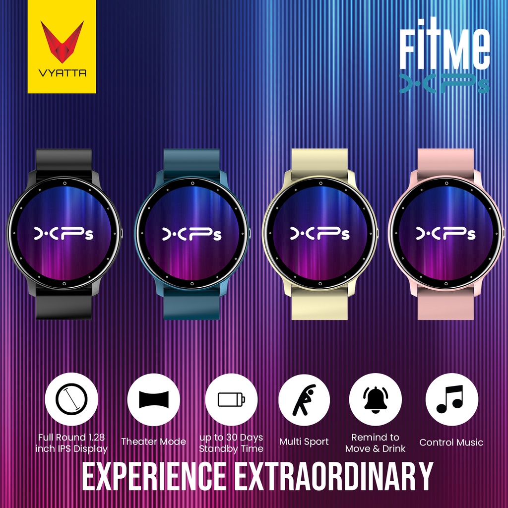 VYATTA FITME XPS SMARTWATCH FULL ROUND TOUCH SCREEN 1.28&quot; THEATER MODE MULTI SPORT MODE