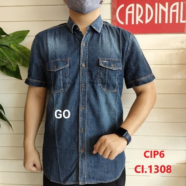 gos  CIP CARDINAL KEMEJA CASUAL SLIMFIT Hem Pria Baju Cowok Pakaian Pria