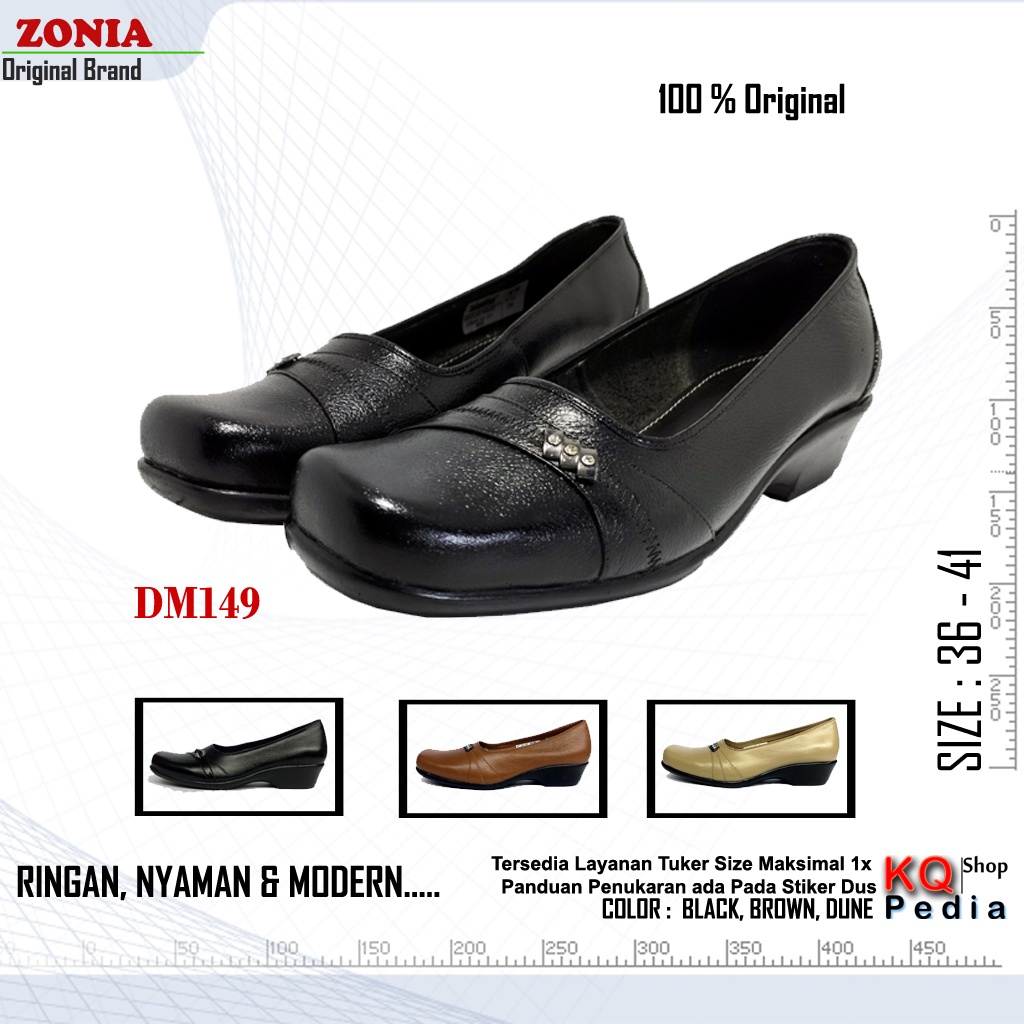 Sepatu Pantofel Kulit Kerja Wanita ZONIA DM149