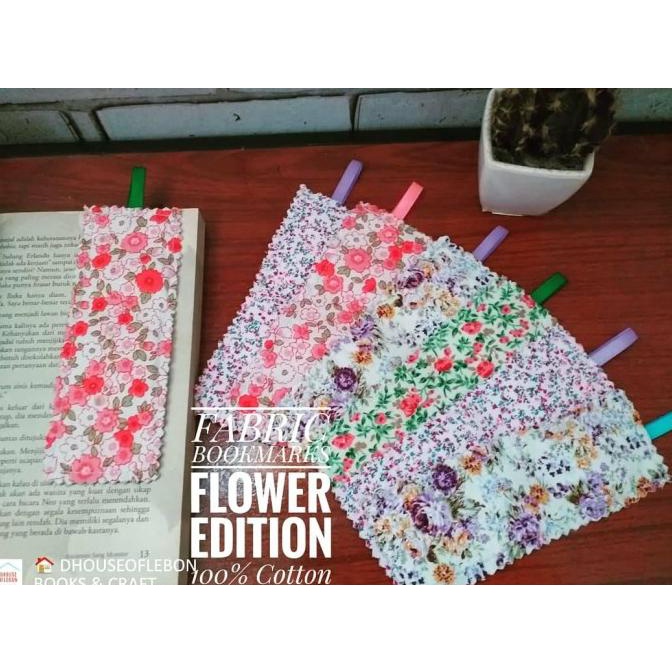 

FABRIC BOOKMARK - PEMBATAS BUKU KAIN - Motif Bunga