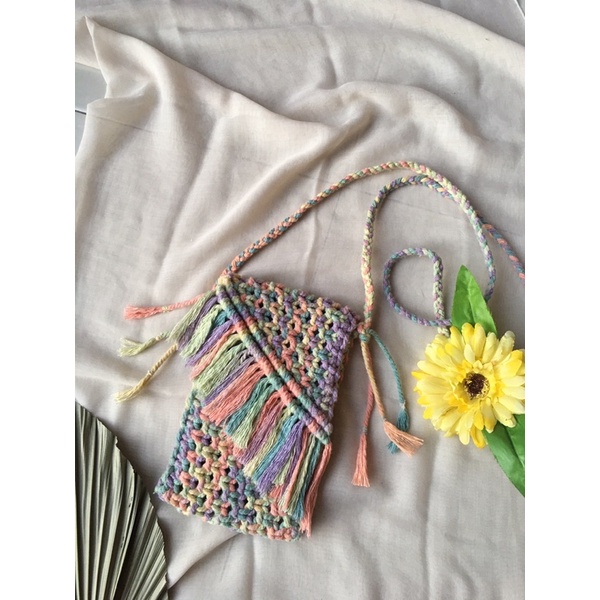 RAINBOW BAG MACRAME // TAS SLING BAG MACRAME