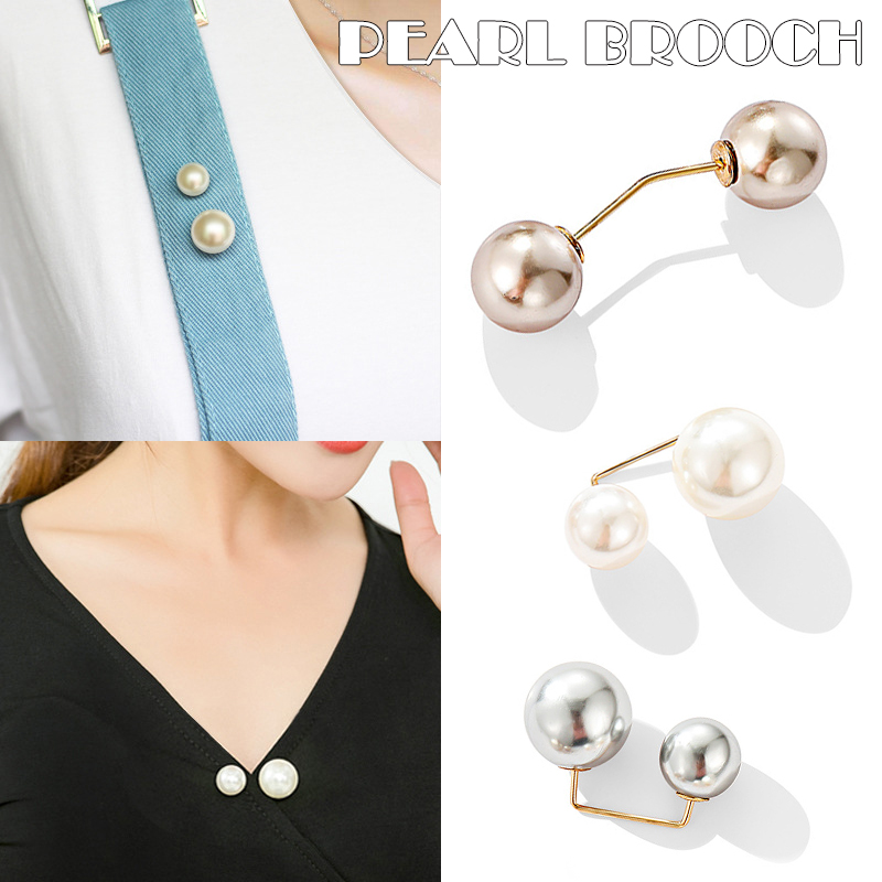 3pcs / Set Bros Pin Mutiara Anti Silau Untuk Wanita