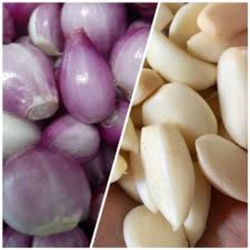 Bawang Merah Brebes dan Bawang Putih Kupas 250gram