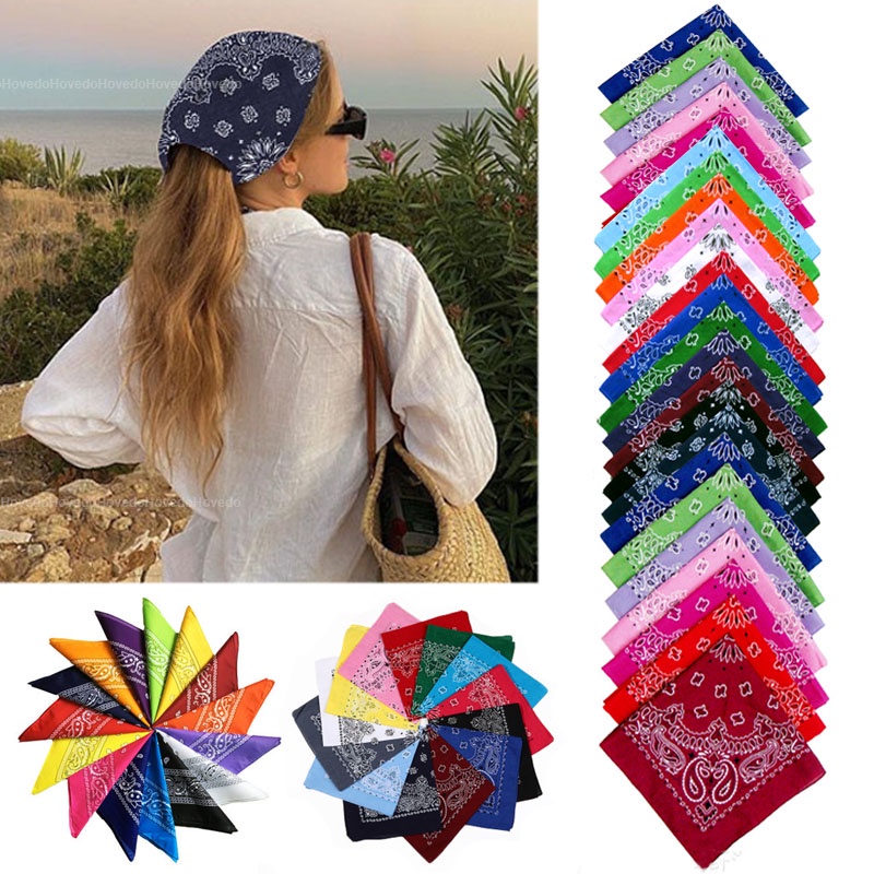 Korea Hip Hop Bandana Slayer Scarf / Impor Gaya Cetak Twill Hairband/Aksesoris Rambut Wanita Berwarna Ikat kepala warna-warni yang simpel dan modis