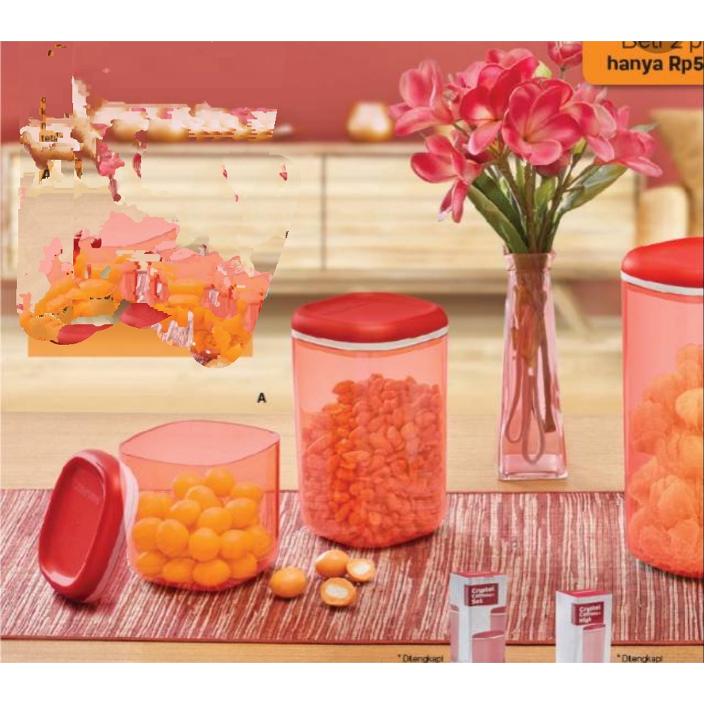 Jual 2 Pcs Tupperware Crystal Canister ( Toples / Tempat Makanan ...