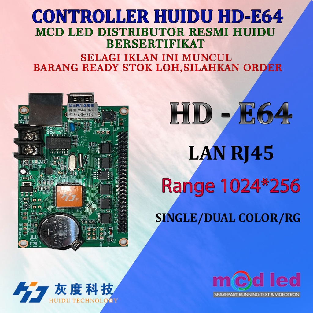 KONTROLER RUNNING TEXT HUIDU HD E64
