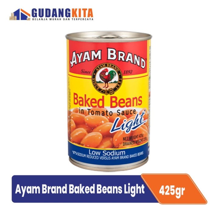 

f0fjhubfe00 Kacang Panggang Rendah Gula Ayam Brand 425G - Baked Beans Light 425G DsGk