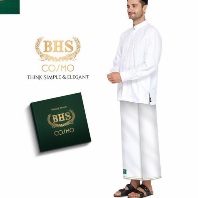 sarung bhs original polos hitam dan putih