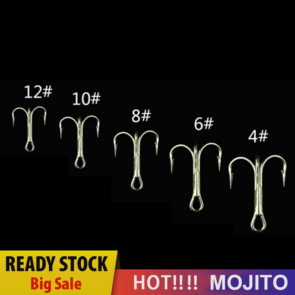 MOJITO 50pcs Barbed Crank Sharp Fishing Hooks Tackles with 3 Anchors