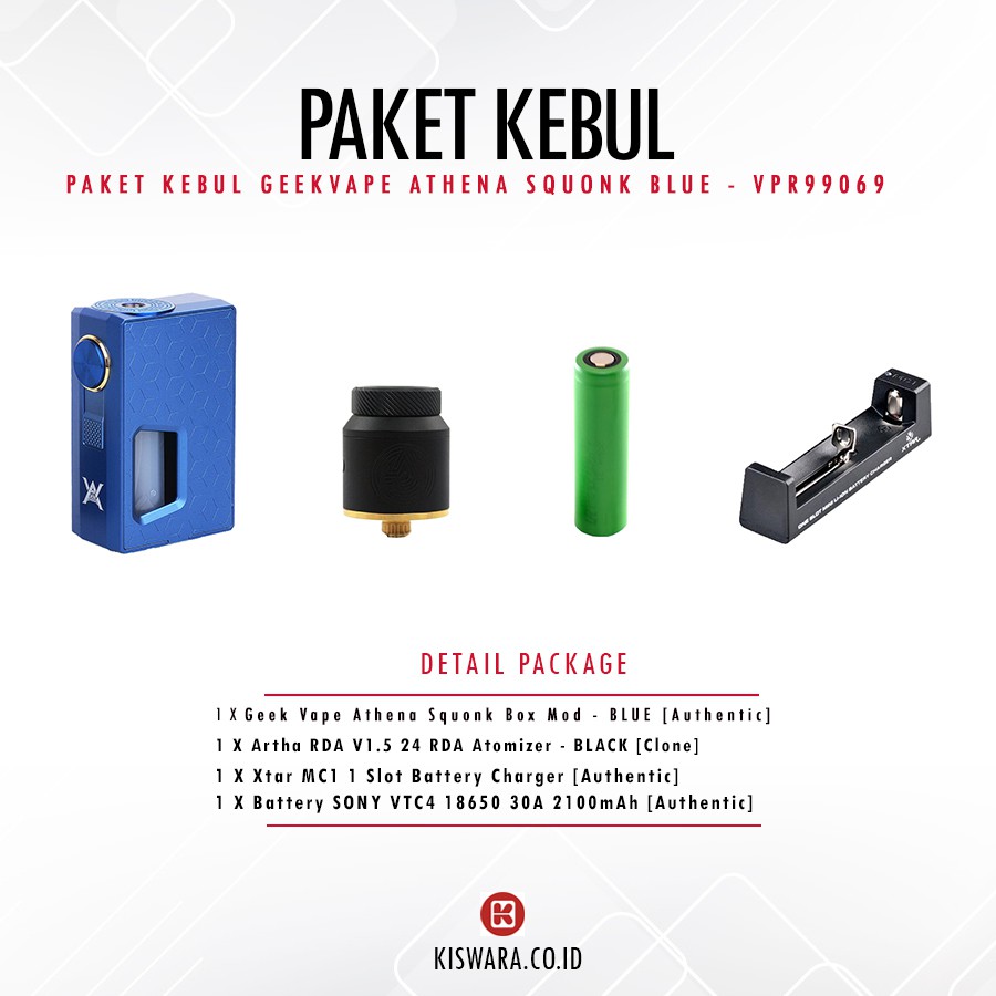 PAKET VAPE KEBUL GEEKVAPE ATHENA SQUONK BLUE