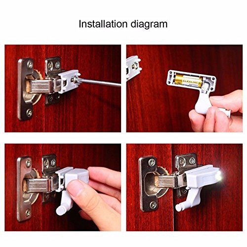 (Ccabinet Engsel Lampu Led Dengan Sensor Cahaya Untuk Lemari Pakaian / Dapur / Rumah