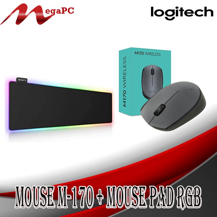 Paket Mouse M-170 Logitech &amp; Mouse Pad Gaming RGB MegaPC