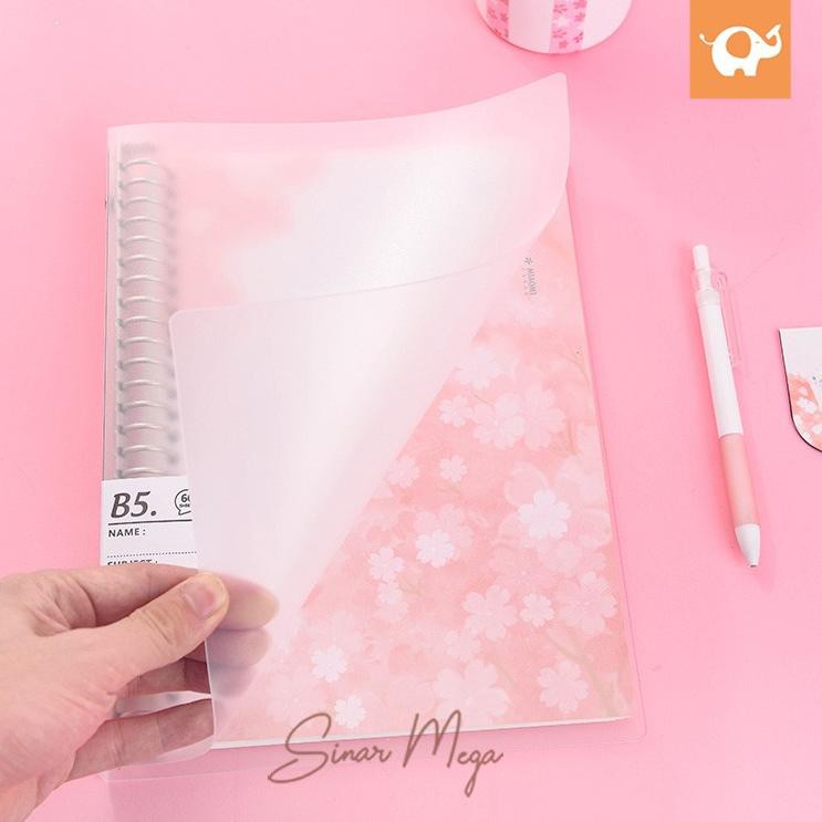 

Paling Diminati! Cherry Blossom Cat File Binder B5 / Loose Leaf Ring Besi Motif Kucing Lucu Unik Mur
