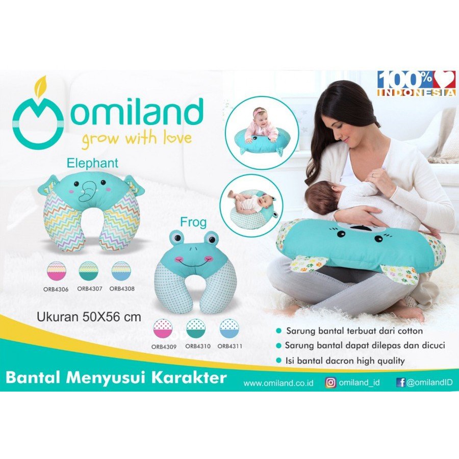 Omiland Bantal Menyesui Karakter Elephant-Frog