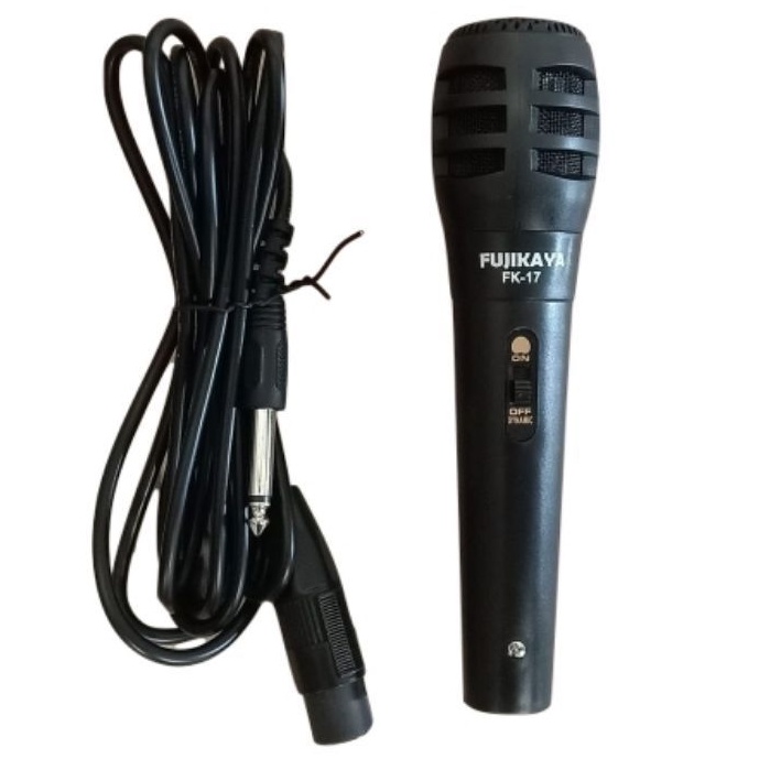 Professional Dynamic Microphone FUJIKAYA FK-17 pengeras suara mic kabel karaoke ada tombol On Off