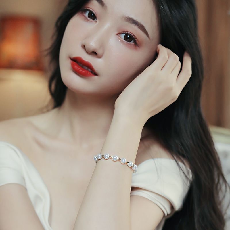 COD❤️Gelang Mutiara Bergaya Sederhana Dan Elegan Disesuaikan Korea Ikatan Simpul Hadiah Aksesoris Wanita Perhiasan Fashion Simple Murah