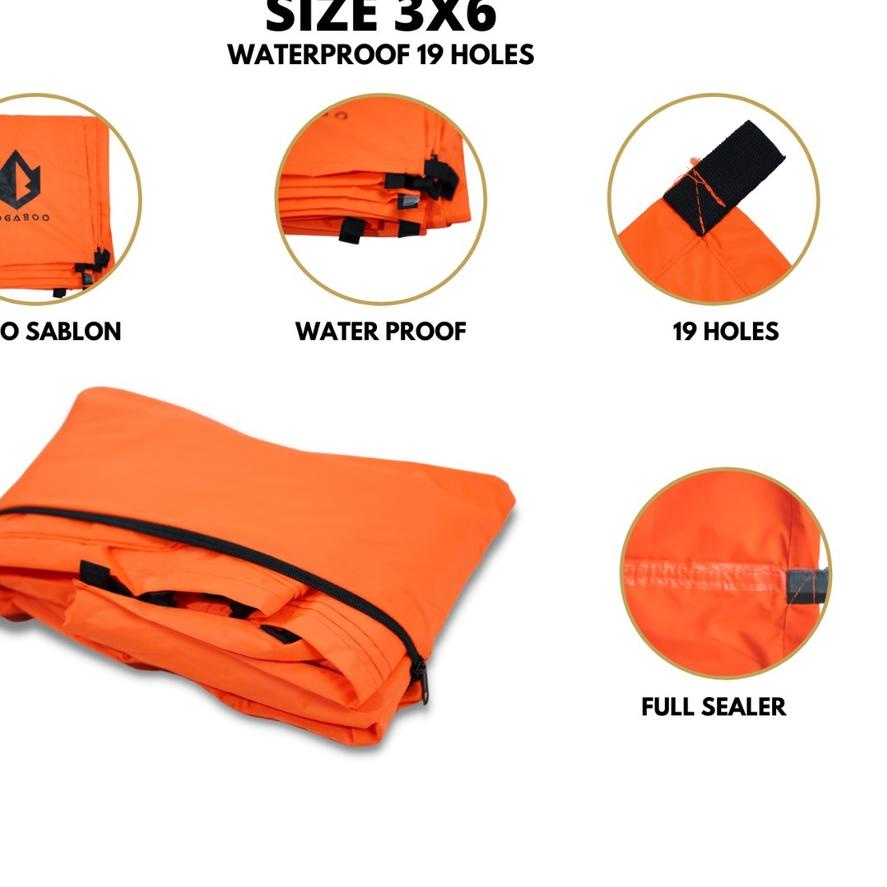 Terbaik  Flysheet 3x4 Meter 19 Loop Waterproof - Pelapis Pelindung Tenda Camping - flyshet - Fly shi