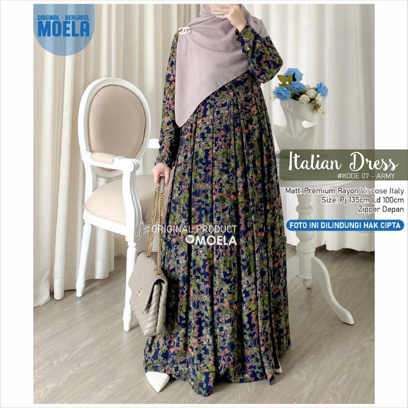 Italian Dress kode 5 6 7 8 by Moela Ld100 Busui Original Moela Pj135