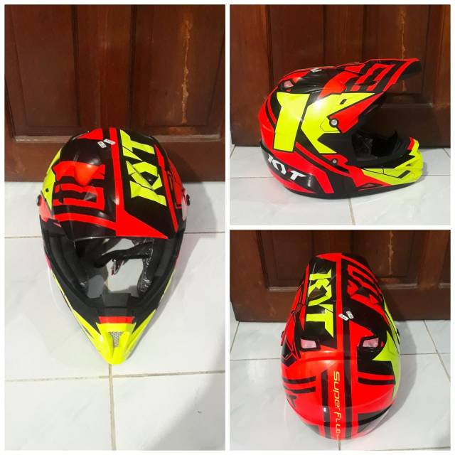 Helm KYT CrossOver K-Racing Orange Fluo