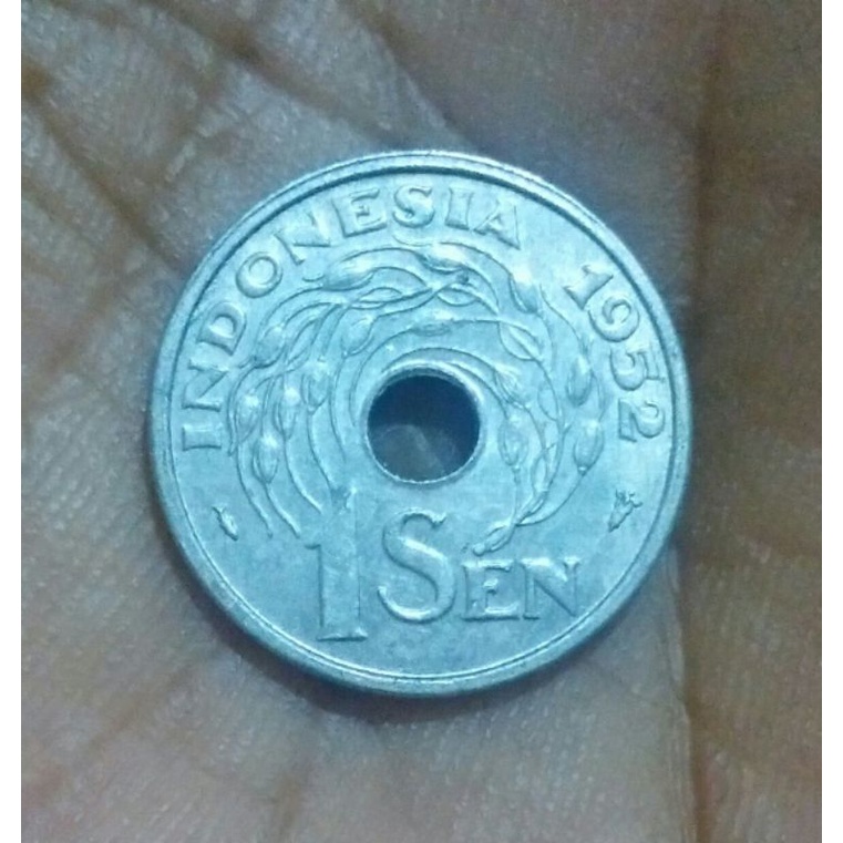 Koin Indonesia 1 Sen 1952 Almunium 10 Keping