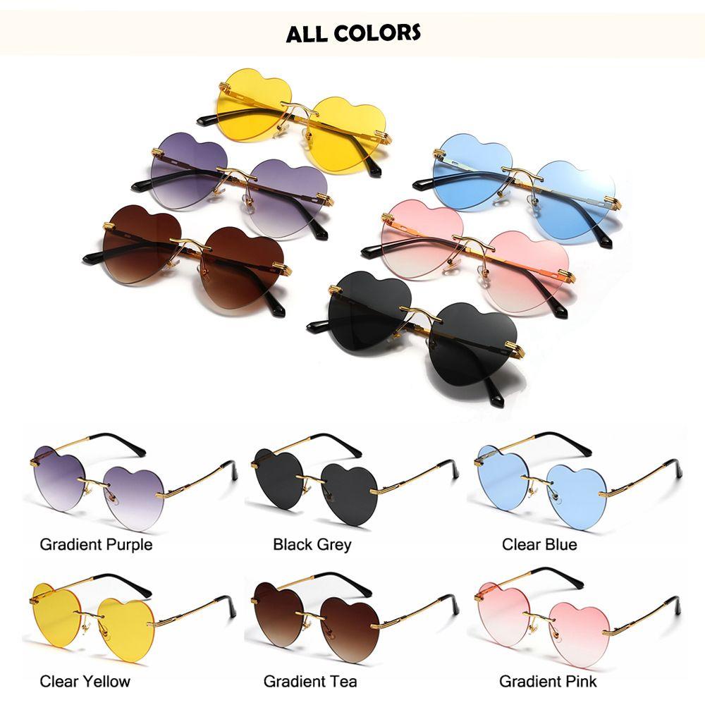 Lily Heart Sunglasses Party Favor Tanpa Bingkai Keren Hip Hop Berbentuk Hati