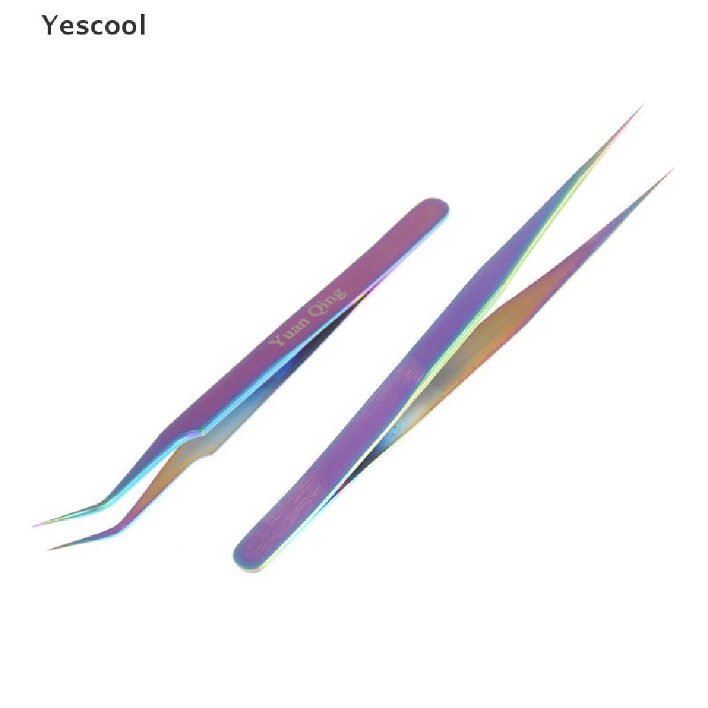 Yes Pinset Stainless Steel Warna Pelangi Untuk Mengambil Berlian Imitasi Stiker Kuku