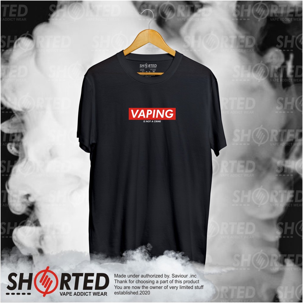 Kaos Vapers | notcrime | Distrovape | Shorted Vapetees | 100% Cotton Sablon Plastisol