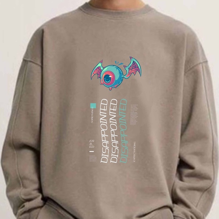 Sweater Crewneck Pria EyesPoint fleece M - XXL