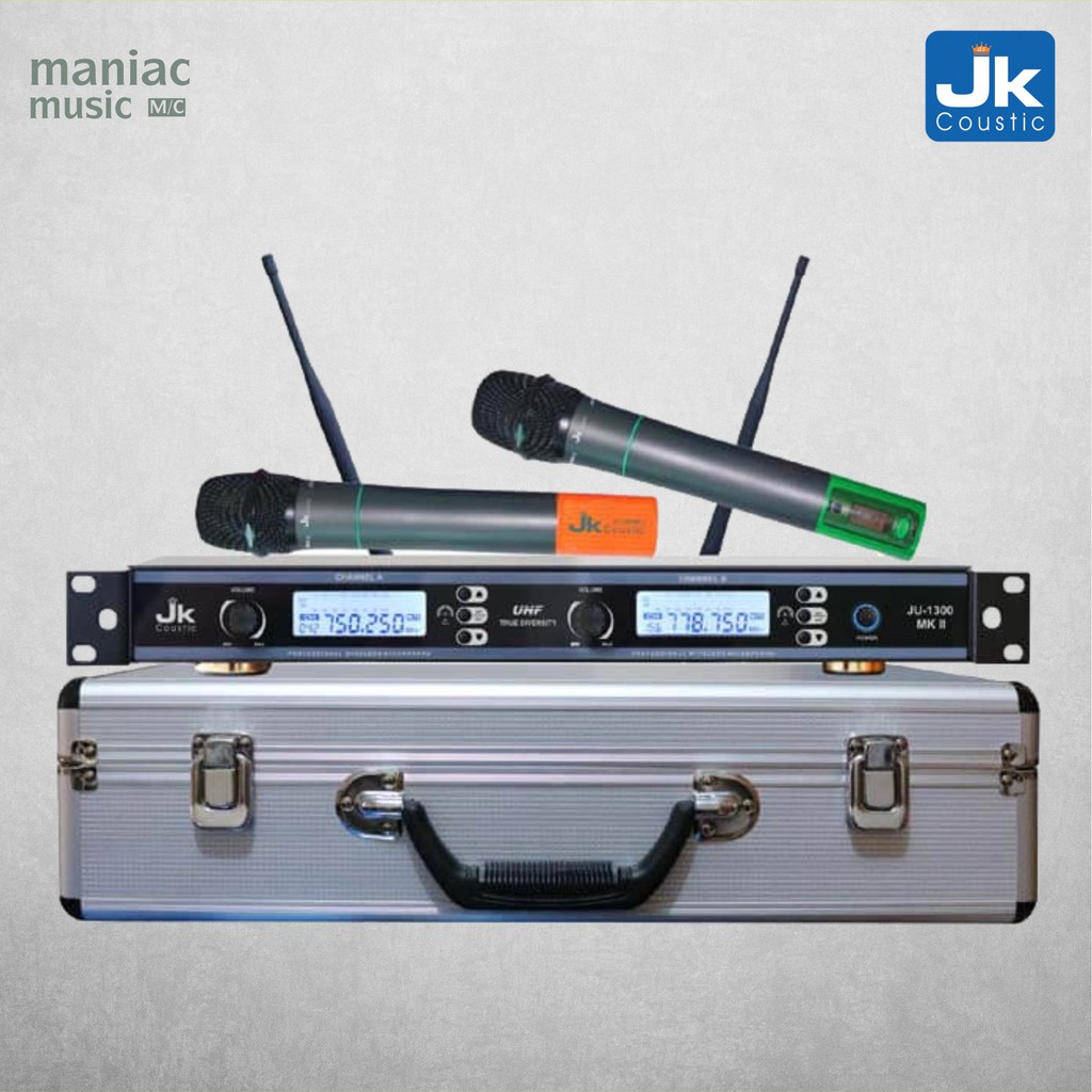 JK Coustic JU1300 MKllA - Microphone Wireless. Receiver. 2 Handheld. Warna