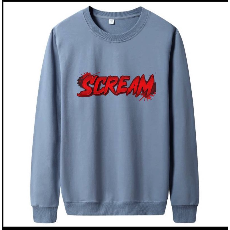 Scream Crewneck Sweater Pria Fleece Size M - XXL