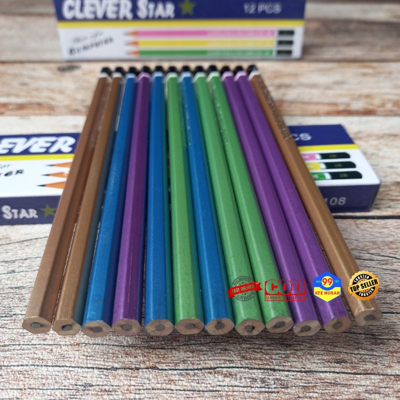 Pensil 2b CLEVER STAR/alat tulis/pensil/perlengkapan sekolah/pencils/atk