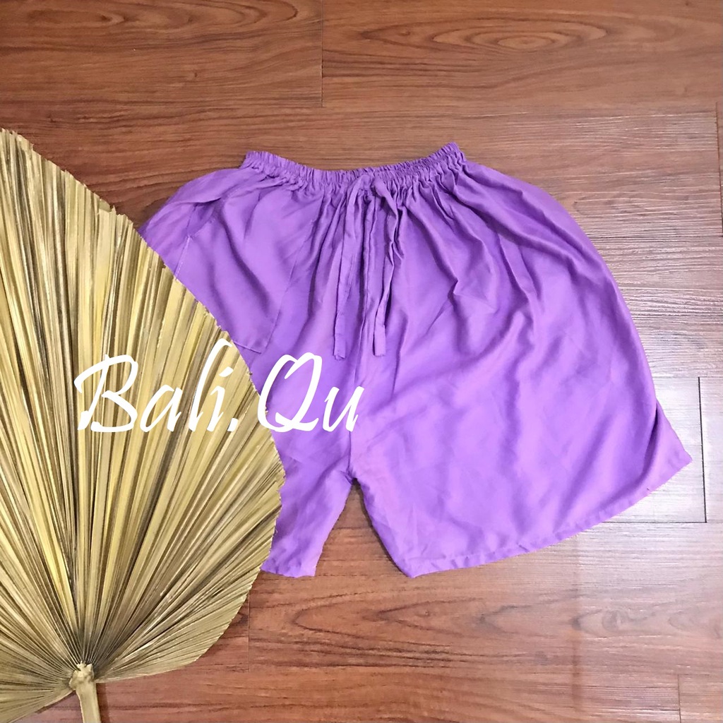 Celana Pendek Polos Jumbo Bali-UNGU PASTEL