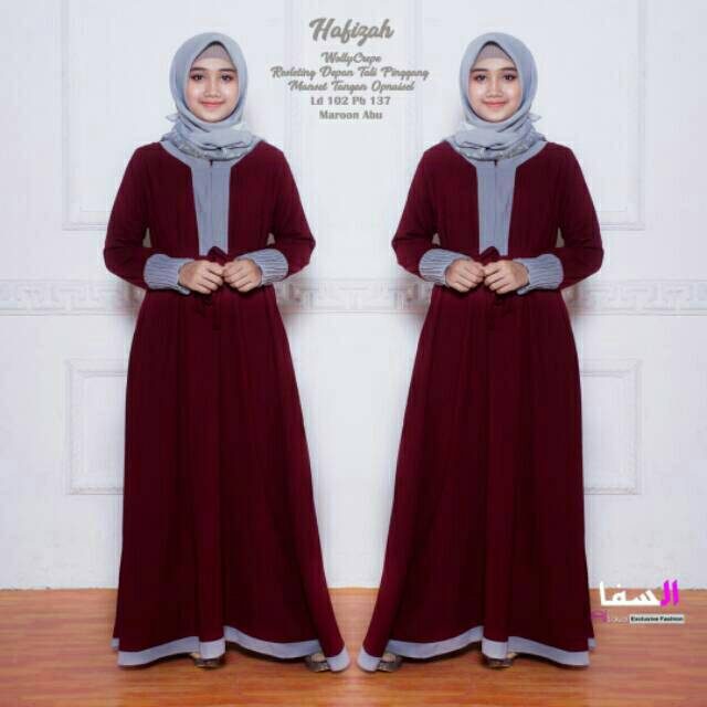 Hafizah Dress Gamis Wollycrepe Opnaisel original by Alsava
