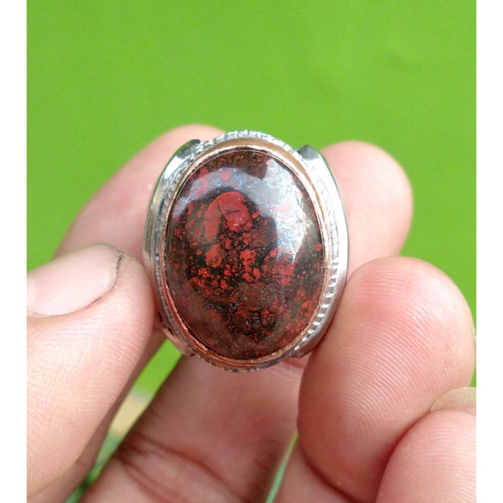 Cincin Batu Akik BADAR BESI MERAH Kebumen asli batu alam bukan sintetis pirus bacan jamrud garut